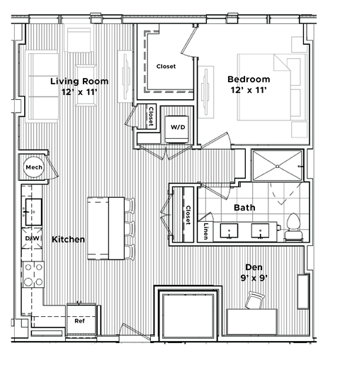 a floor plan of a small house at Madison West Elm, Conshohocken